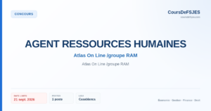 Concours – AGENT RESSOURCES HUMAINES – Atlas On Line /groupe RAM